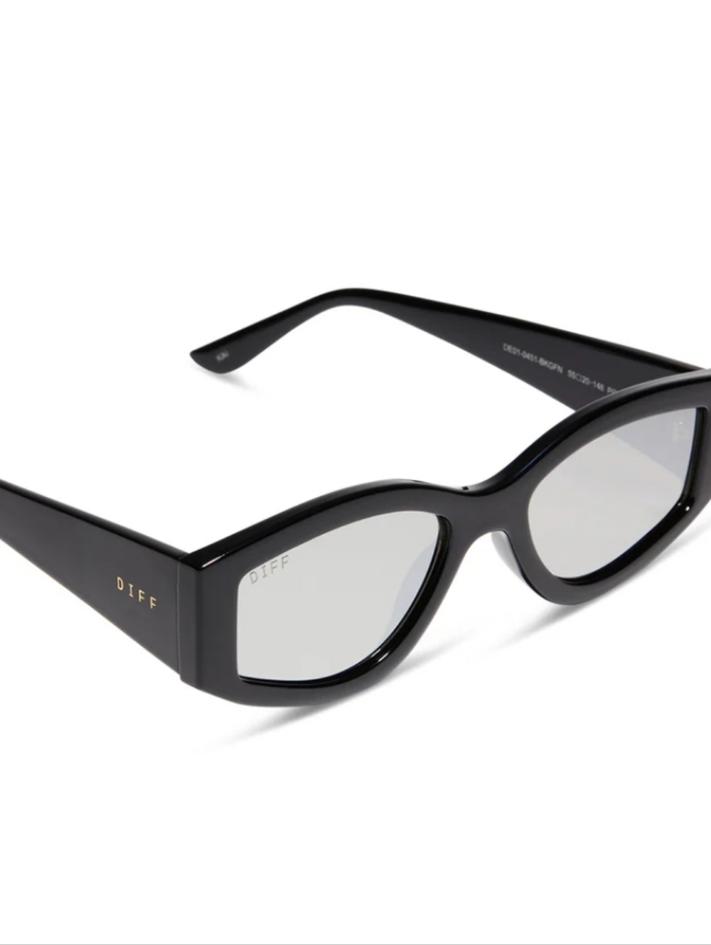 DIFF Eyewear Kai Cat Eye Sunglasses- Black Grey Mirror